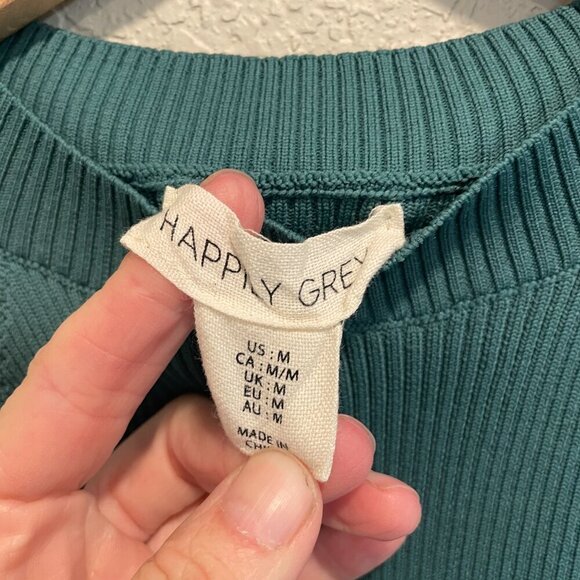 Happily Grey Green High Neck Ribbed Bodysuit Medium - Picture 2 of 4